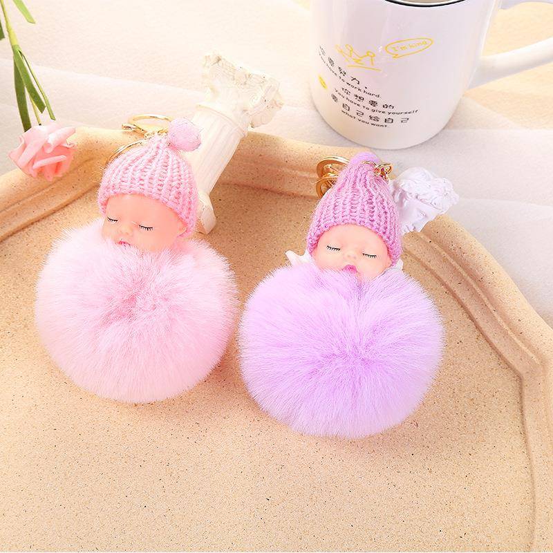 卡通睡眠娃娃毛绒钥匙扣挂饰公仔睡梦女士包包挂件玩偶饰品