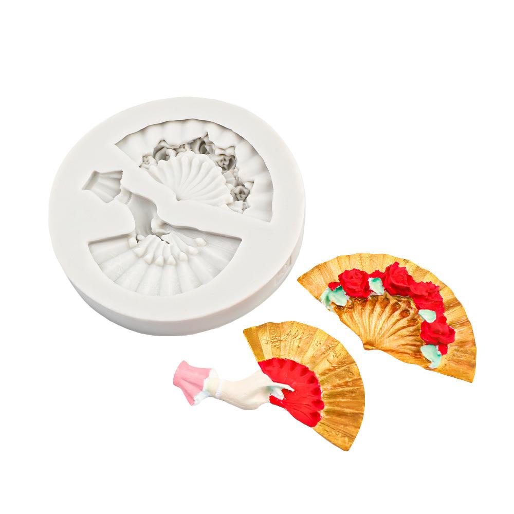 芭蕾舞鞋翻糖模具香薰石膏扇子扩香石硅胶模滴胶饰品装饰挂件吊坠