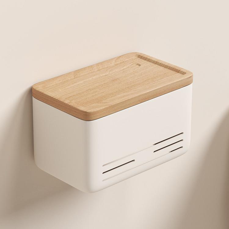 原木纸巾盒奶油风免打孔防水壁挂卫生间厕所卷纸架抽纸置物架跨境