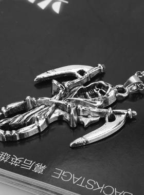 外贸新品 骷髅死神镰刀吊坠 炫酷配饰小礼品 朋克男生项链