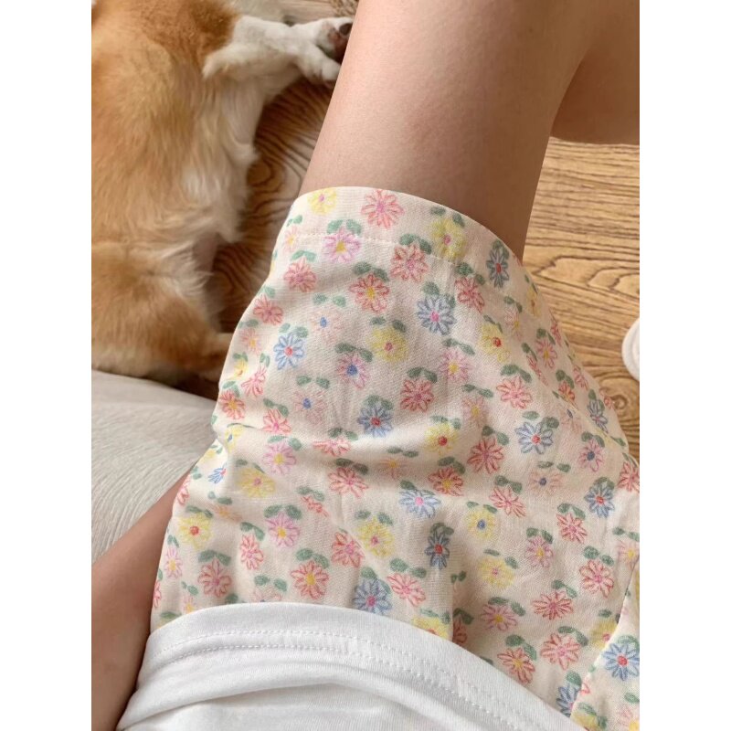 夏季韩系小雏菊女款睡裤甜美短裤
