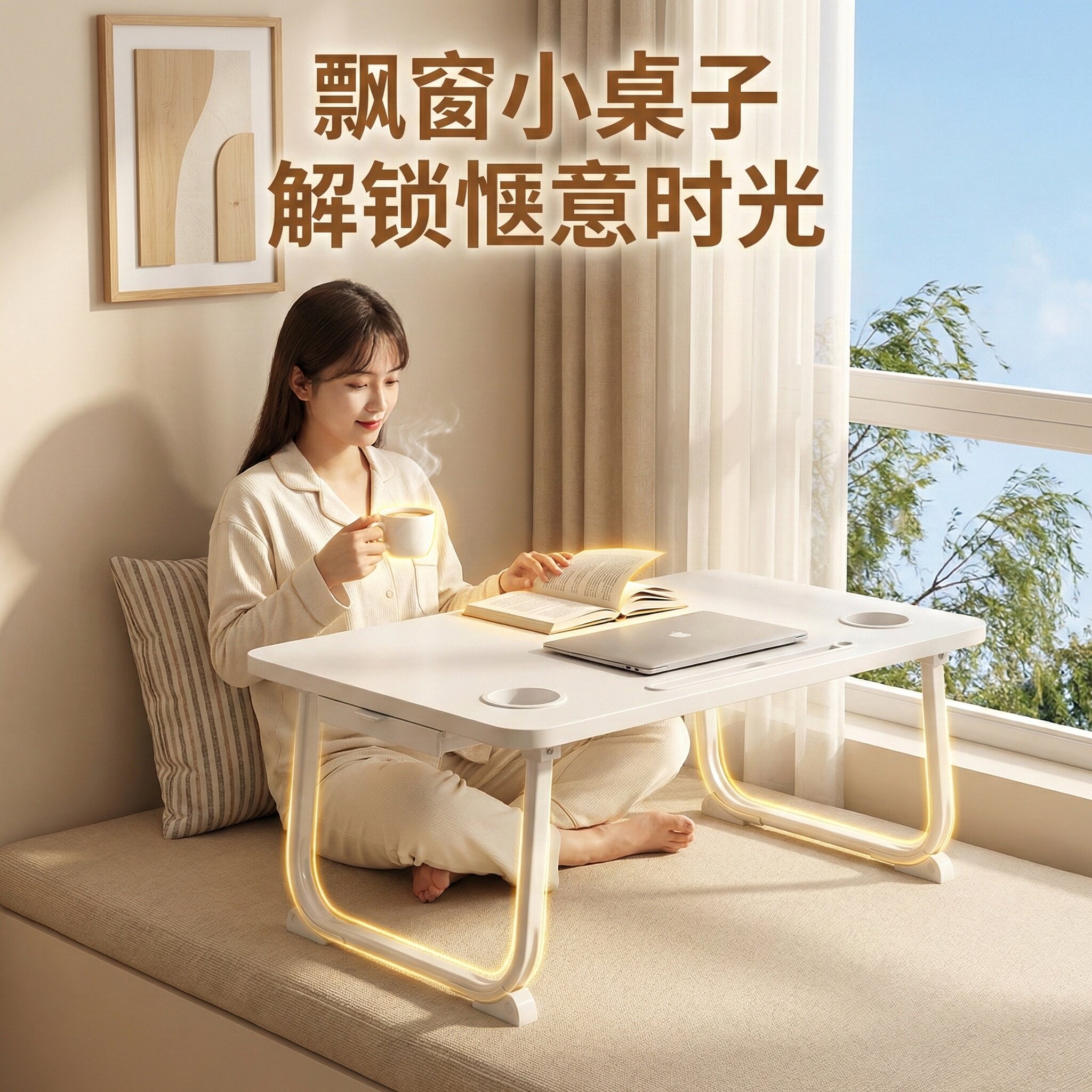 可折叠床上小桌子学习书桌床桌笔记本电脑桌支架懒人卧室飘窗桌大学生