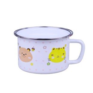 珐琅搪瓷平盖餐杯特厚双料搪瓷缸杯D大容量泡面杯面碗牛奶杯豆浆