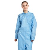 网格百级无尘二连体防尘防静电工作服G斜拉链食品厂洁净车间净化