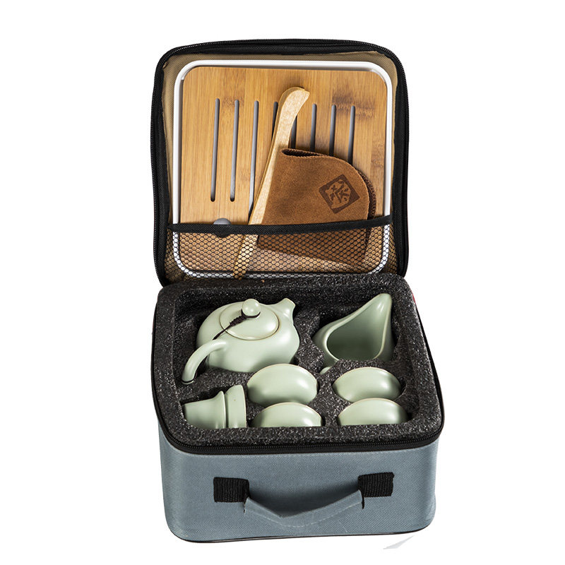 旅行茶具套e装便携包带茶盘一壶四杯开片汝窑陶瓷户外收纳包一体,餐饮具,旅行茶具,淘宝优惠券,粉丝福利购,淘宝优惠卷