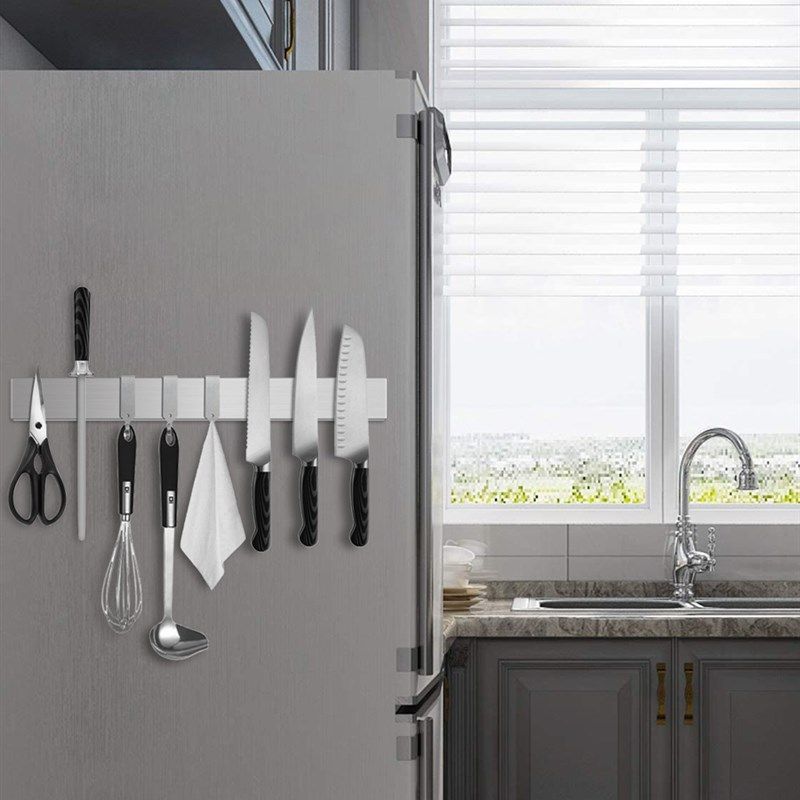 刀架不锈钢d双面强磁力冰箱侧壁磁铁厨房珐琅板洞洞板吸刀具收纳