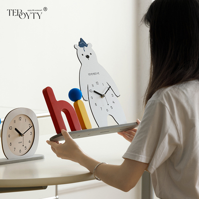 屋准家居家c居高级感时钟客厅玄关桌面摆件电视柜装饰品isn风座钟