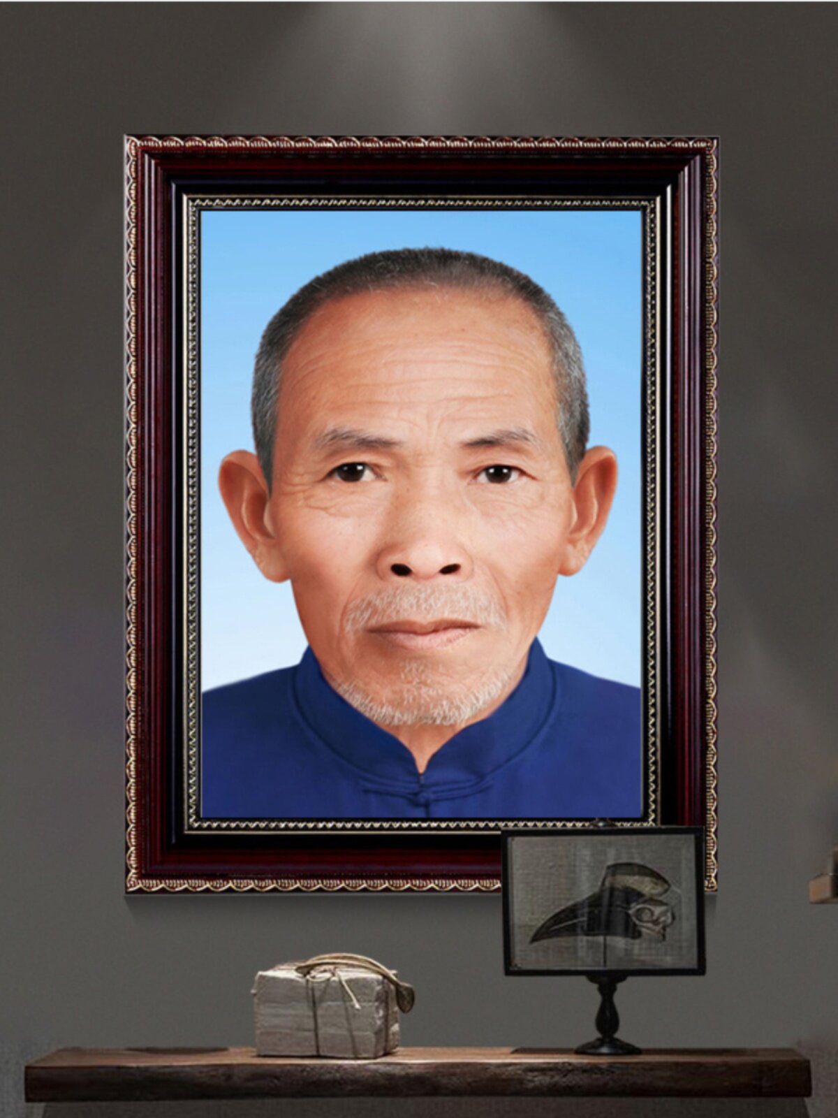 遗像框老人遗像制作实木相框灵堂相框框架遗像相框挂墙定制做