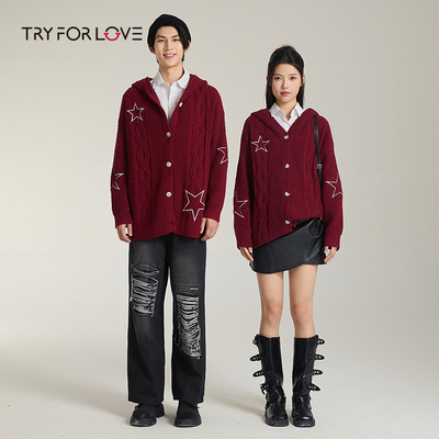 TRYFORLOVE慵懒风蝴蝶黑色毛衣