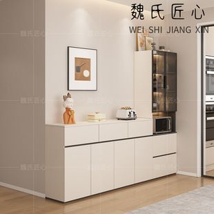 r^餐边柜客厅储物柜一体厨房高低组合柜实木酒柜家用餐厅多功能柜