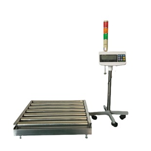 无动力电子滚筒秤 尺寸与产线配套三色灯重量报警产线检重滚筒秤