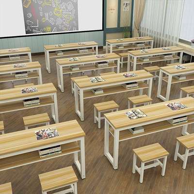 课桌椅中小学生单人双人学习桌家用学校培训班教室美术班儿童凳子