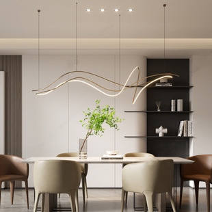 2022设计师吊灯具艺术线条造型餐厅灯公司前台吧台样板间展厅吊灯