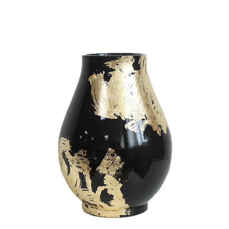 新式中高端轻奢工手金箔花瓶摆件样板房民宿金箔花器店酒玄关NFX,橡塑材料及制品,工业陶瓷,淘宝优惠券,粉丝福利购,淘宝优惠卷