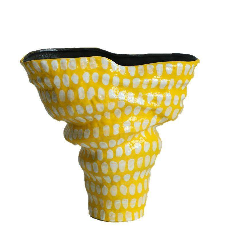 欧式幻彩手色小口陶粉瓷花瓶高级轻奢IVL设客计小众绘厅摆件样板,橡塑材料及制品,工业陶瓷,淘宝优惠券,粉丝福利购,淘宝优惠卷