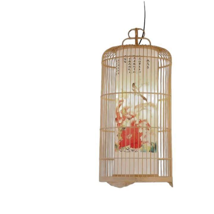 中式鸟笼编吊款灯客栈竹客厅书房茶吊楼创意装饰茶古藤阁灯室复古,家装灯饰光源,智能吊灯,淘宝优惠券,粉丝福利购,淘宝优惠卷