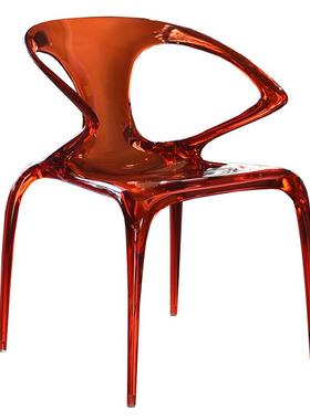 设计师透明水晶椅椅子亚克力大师52283餐色轻奢民高宿特创意酒店