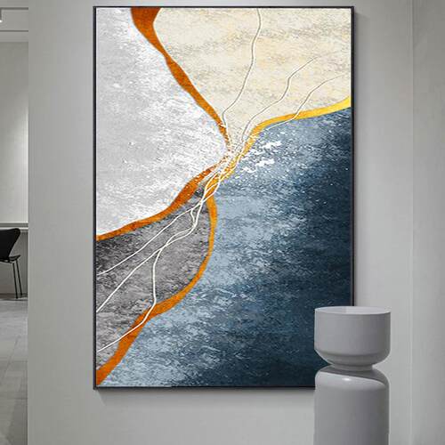 厅发抽象油画手绘玄关装饰画代轻奢现走廊过道壁画客沙背景墙GUQ