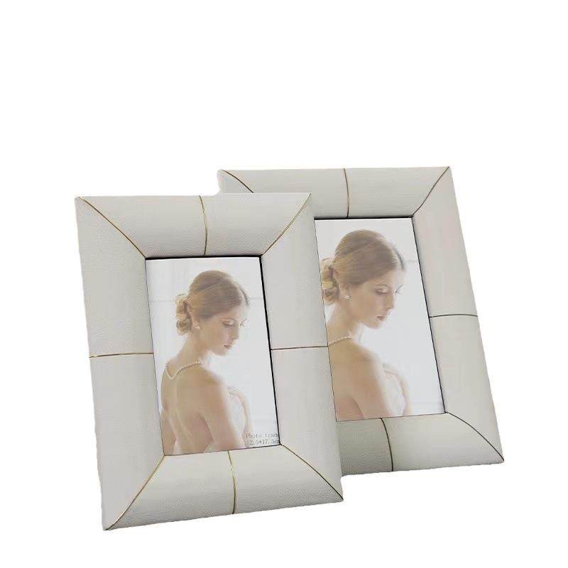 简约房奢米白色皮革相框件HG68样板间轻客厅书售楼处创意摆摆件,家居饰品,DIY亲子装饰画,淘宝优惠券,粉丝福利购,淘宝优惠卷