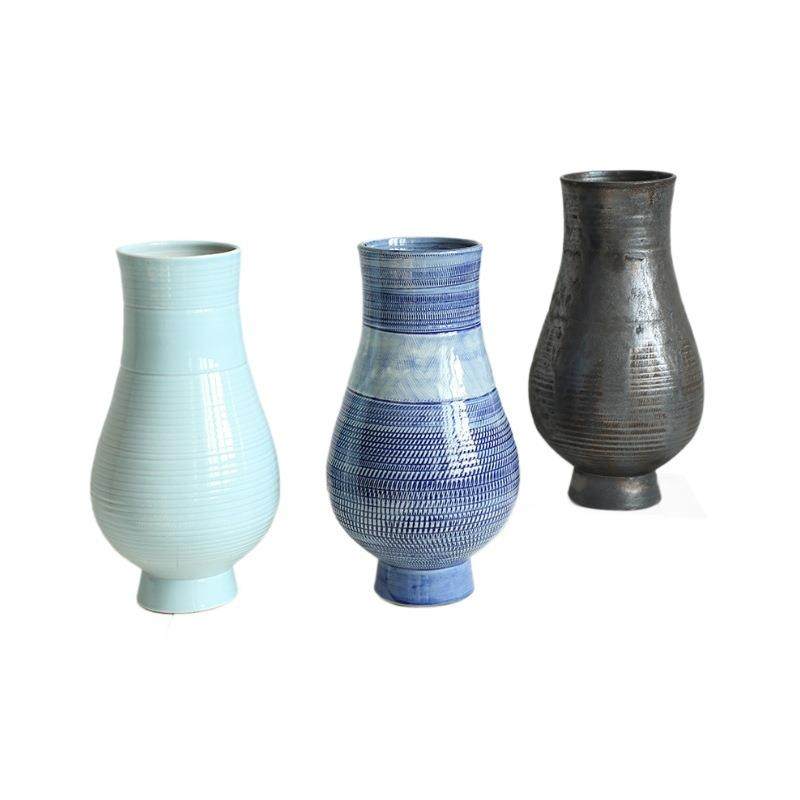 宋代意美插学艺术青花蓝釉雅间花瓶陶瓷家花BNX居花器新中禅式茶,家居饰品,花瓶,淘宝优惠券,粉丝福利购,淘宝优惠卷