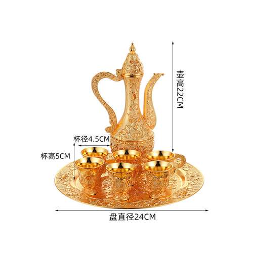 轻奢贵族气质酒具套装高级感浮雕设计酒杯家居客厅酒壶摆件装饰