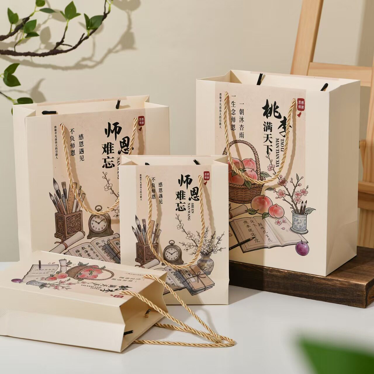 纸质手提礼品袋送礼大小可选图片