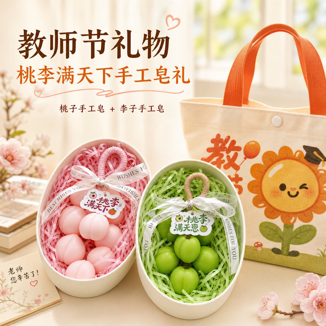 桃李满天下手工香薰皂教师节礼盒