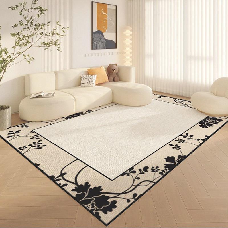 防水地毯客厅复古圈绒免洗可擦床边毯高级感耐脏易打理卧室地垫子