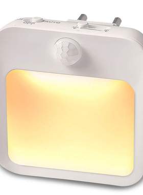 YOC夜灯插电夜灯无极调光导光板发光可调功能欧规 人体红外感应灯