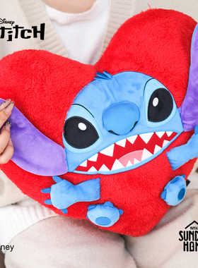 SUNDAY HOME 史迪仔爱心抱枕 迪士尼 史迪奇创意周边靠垫腰枕礼物