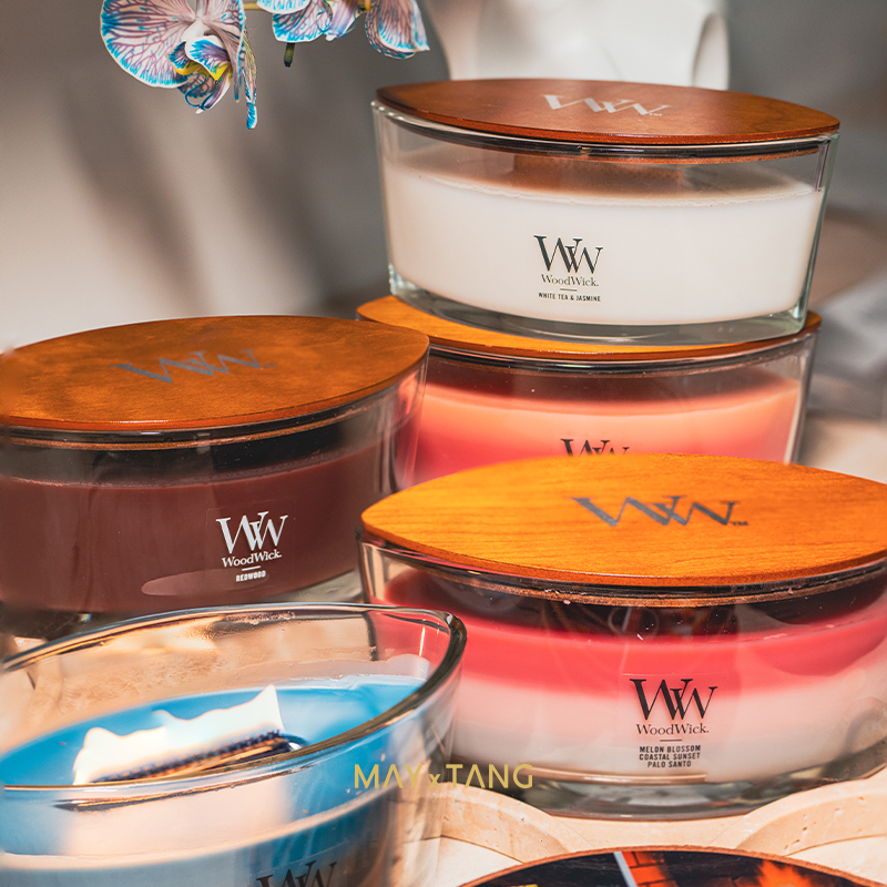 WoodWick壁炉款白噪音香薰蜡烛