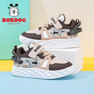 巴布豆男童皮面板鞋潮牌痞帅炸街鞋子儿童休闲鞋超火童鞋2026新款