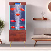 江彩鱼缸自得边几超白玻璃水草缸落地免换水家用客厅中小型水族箱