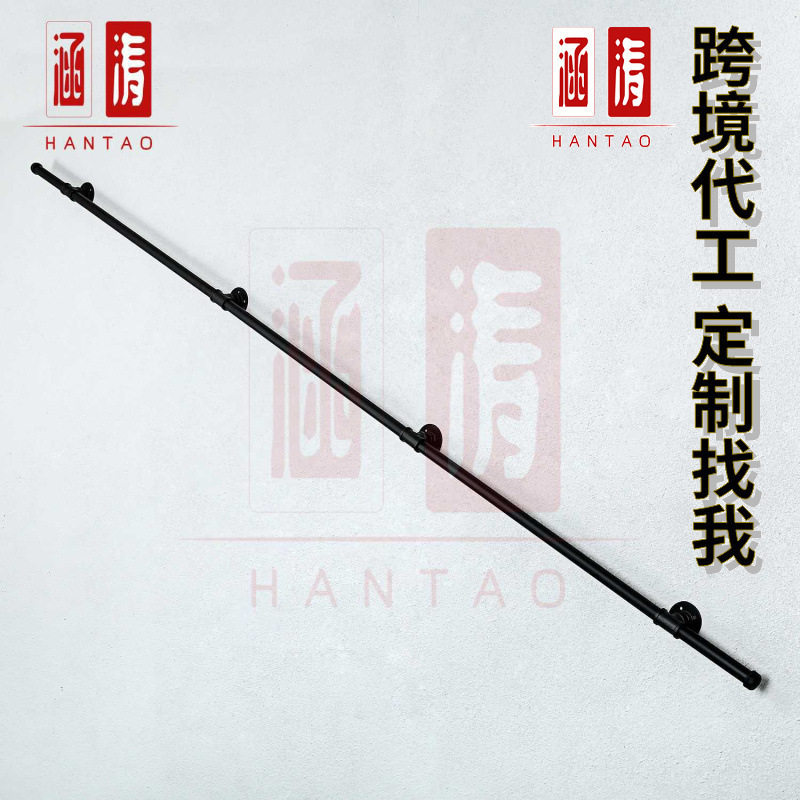 复古美式铁艺楼梯扶手一寸踏步