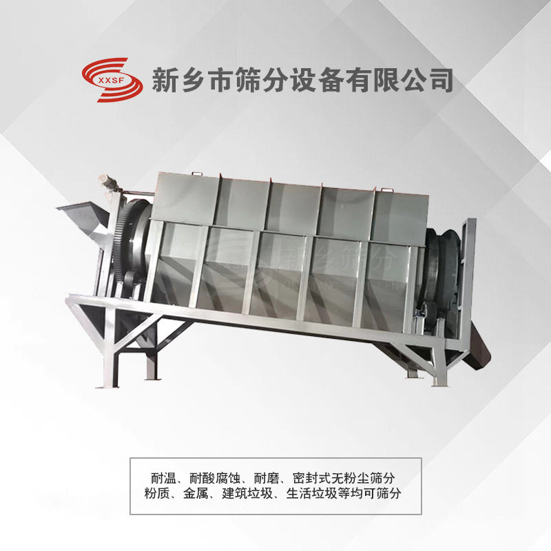 多种规格有轴无轴滚筒筛厂家筛分石粉 煤 焦炭 化肥黏湿料分离