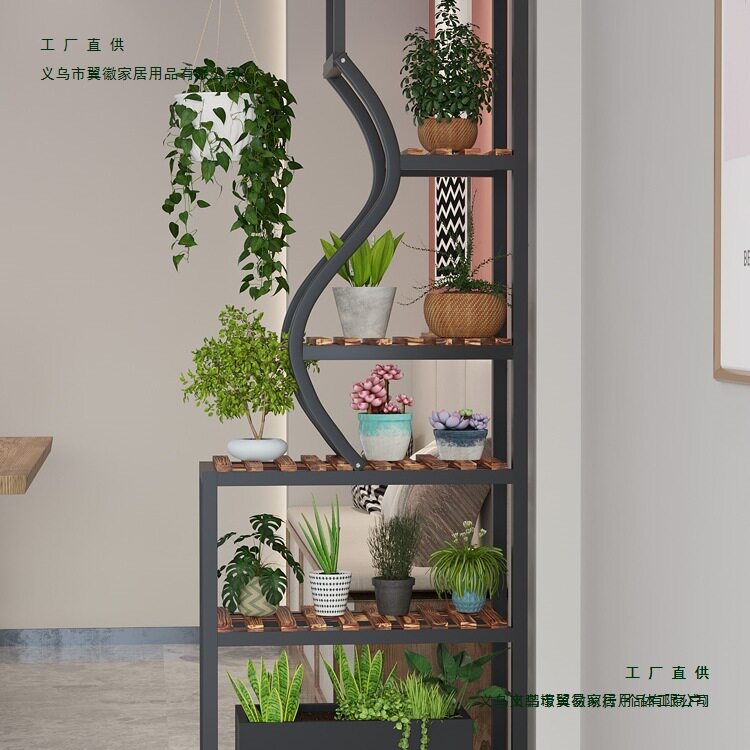 花架隔断花店阳台置物架网红多层创意靠墙客厅落地式铁艺花盆架子