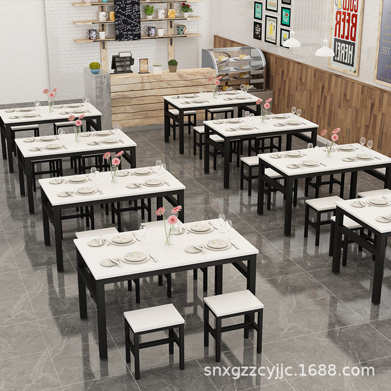 餐桌椅组合简约现代家用餐桌小吃店快餐店餐馆食堂大排档面馆餐子