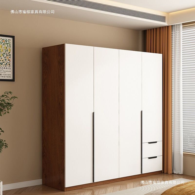 出租房简约衣柜经济型家用儿童收纳挂衣橱带抽屉