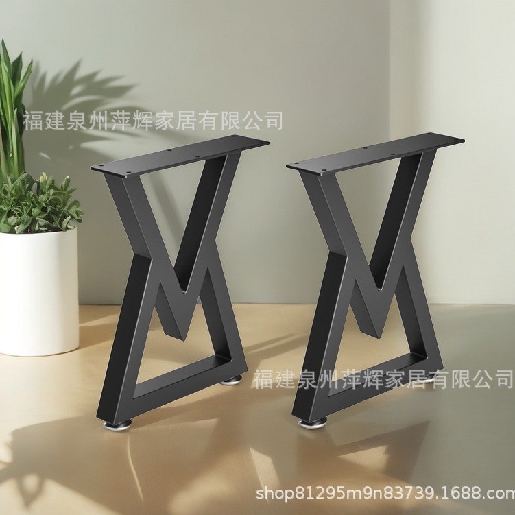跨境铁艺桌腿餐厅桌子支架 金属吧台腿办公桌腿支撑架批发家具腿
