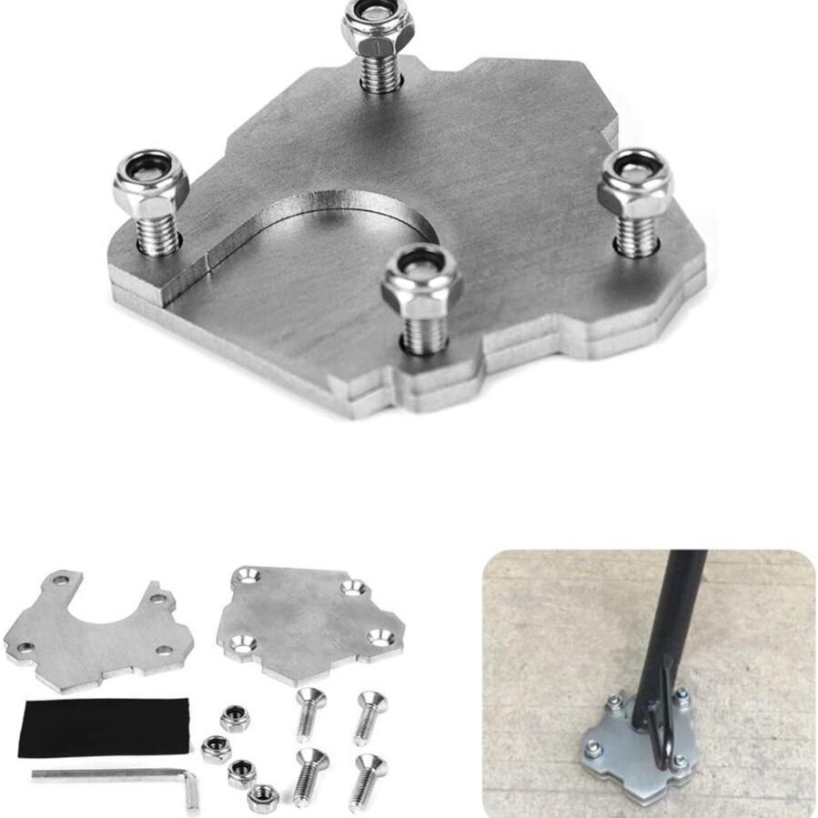 通用摩托车侧支架支撑不锈钢垫板 单脚架支撑板垫Kickstand Plate