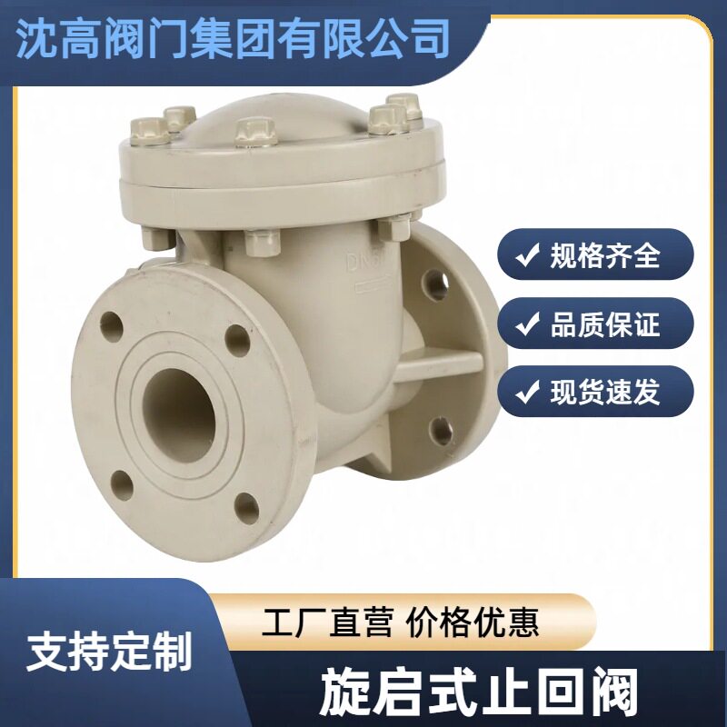 PPH旋启式止回阀横式卧式止回阀 化工管道阀门配件防回流单向阀