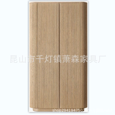 RH现代简约轻奢书柜美式乡村复古实木家用双门衣柜家用餐边柜储物