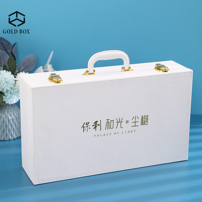 工厂定制展示盒样品玻璃色卡手提箱麻将盒 瓷砖大理石样板收纳皮
