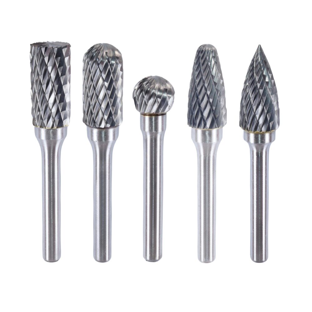 硬质合金旋转锉金属打磨钻头6x12mm套装电磨抛光扩孔铣刀钨钢磨头