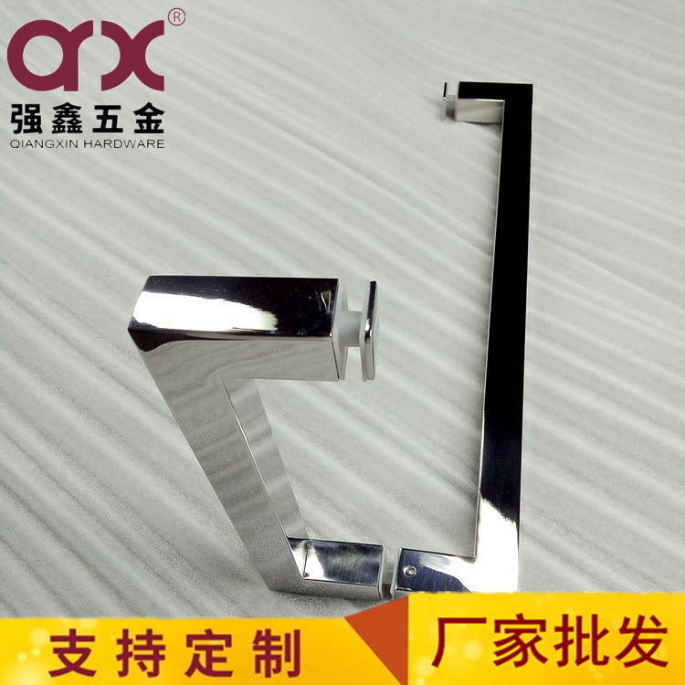 现代简约不锈钢方管拉手玻璃推拉门把手卫生间门拉手镀铬色门把手