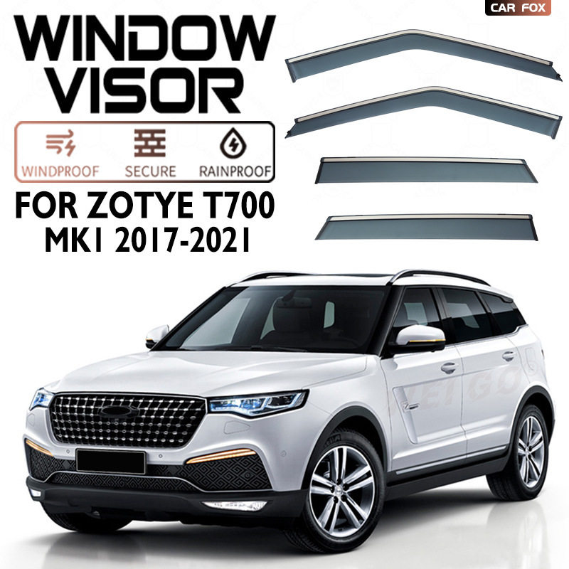 适用于众泰T700车窗晴雨挡雨遮阳板雨眉ZOTYE T700 Window visor