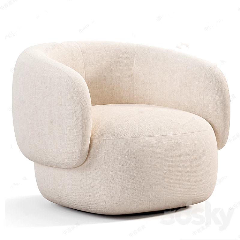 现代北欧时尚创意休闲布艺单人沙发酒店咖啡厅洽谈区单人个性沙发