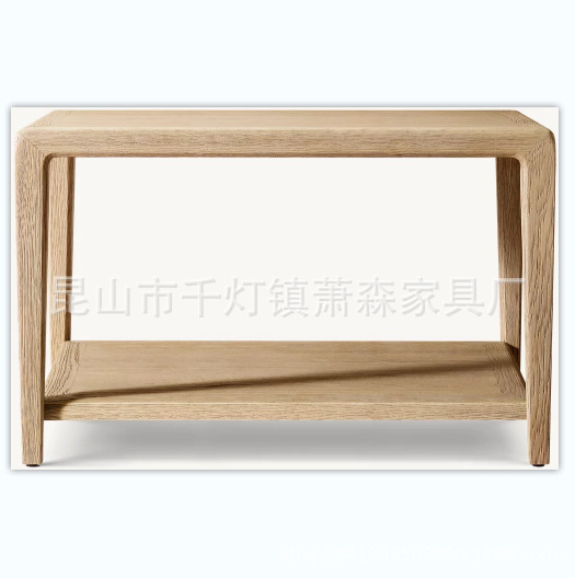 RH美式乡村别墅客厅实木茶几新款简约咖啡桌