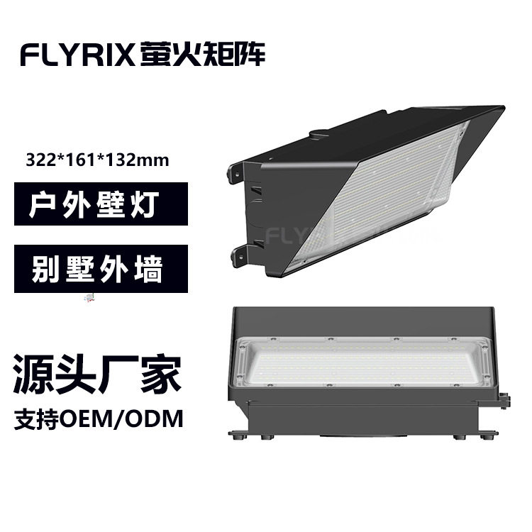 户外led50w/80w/100w光控壁装庭院灯围栏路灯冷库灯防盐雾泛光灯