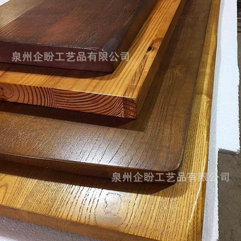 厂家直供实木木板桌面多色自然边餐桌吧台办公大板桌松木榆木桌面